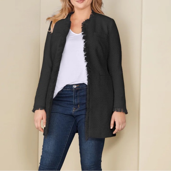 Black Tweed Jacket Size US 4 - Picture 7 of 9